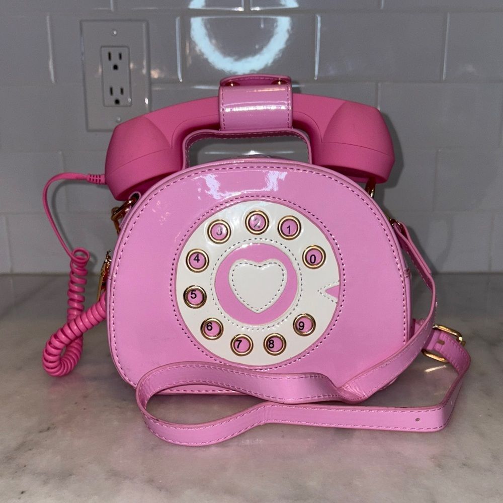 Pink Novelty Telephone Crossbody Bag - Ladies Fashion Handbag